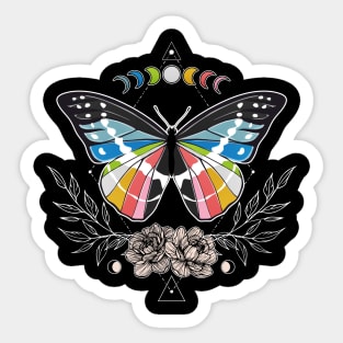 Queer Butterfly LGBT Gay Pride Flag Sticker